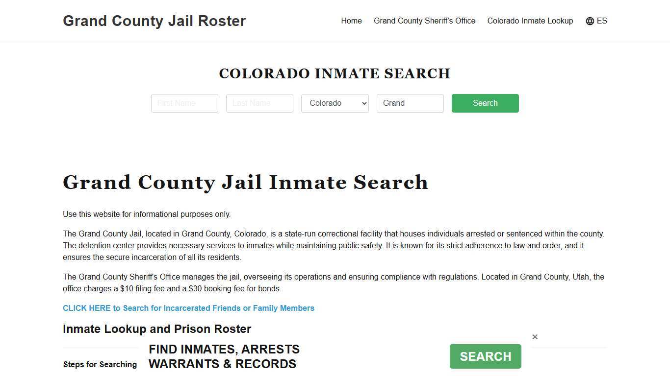Grand County Jail Roster Lookup, CO, Inmate Search
